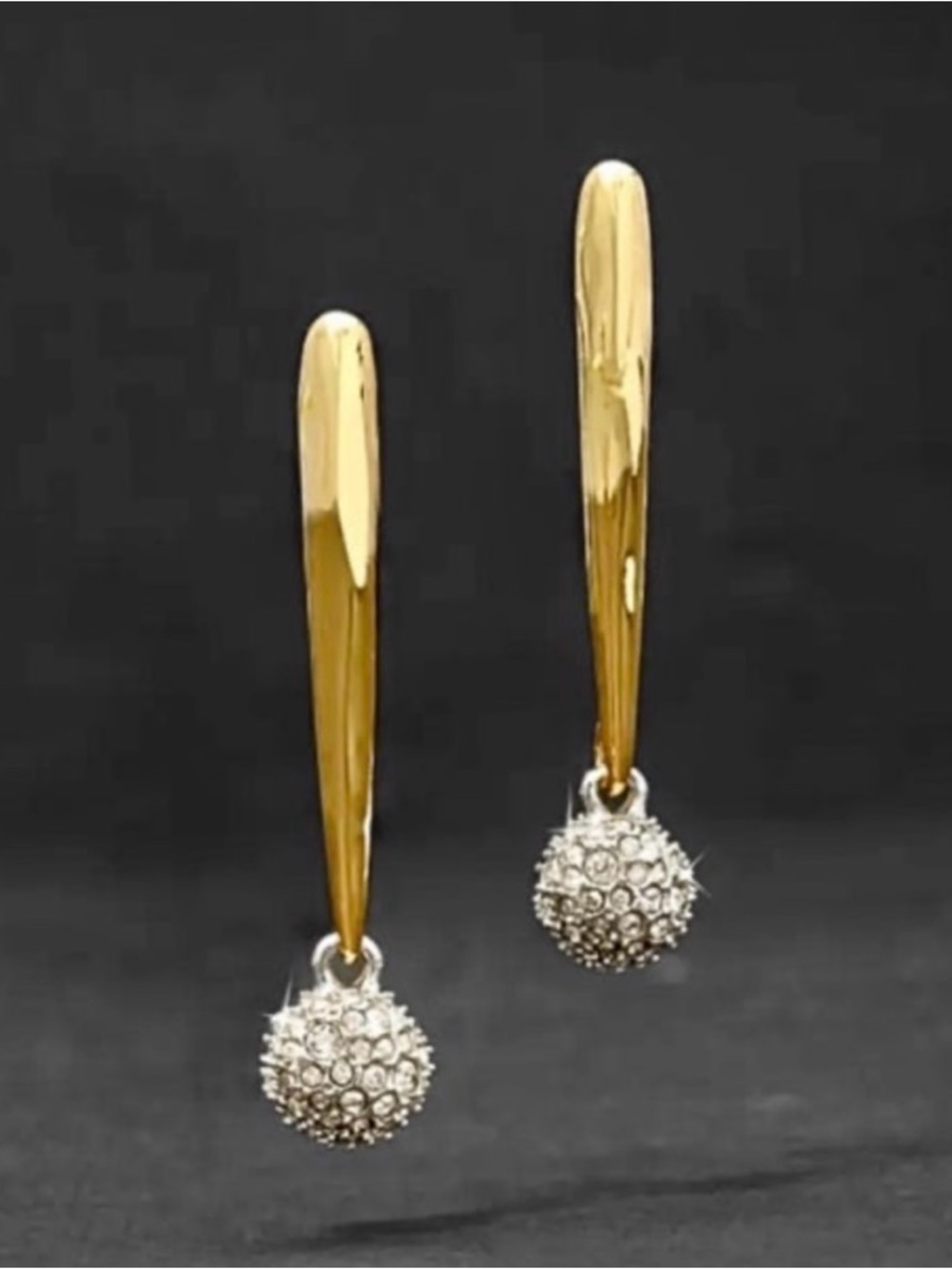 NEW ALEXIS BITTAR Liquid Molten Pave Crystal Orb Earrings Solanales AU06
